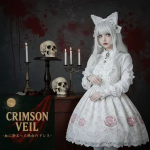 Crimson Veil — A Pure White Dress Dyed Crimson