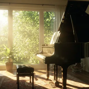 Morning sunlight filtering through the trees