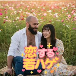 A bald young man in love